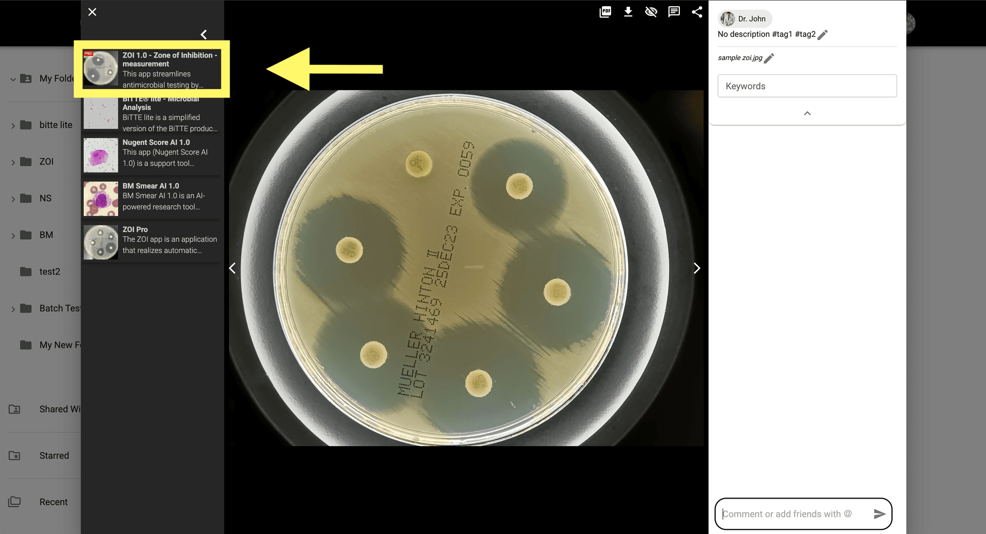 Step 2: 点击 ZOI 1.0 图标以打开应用程序设置。