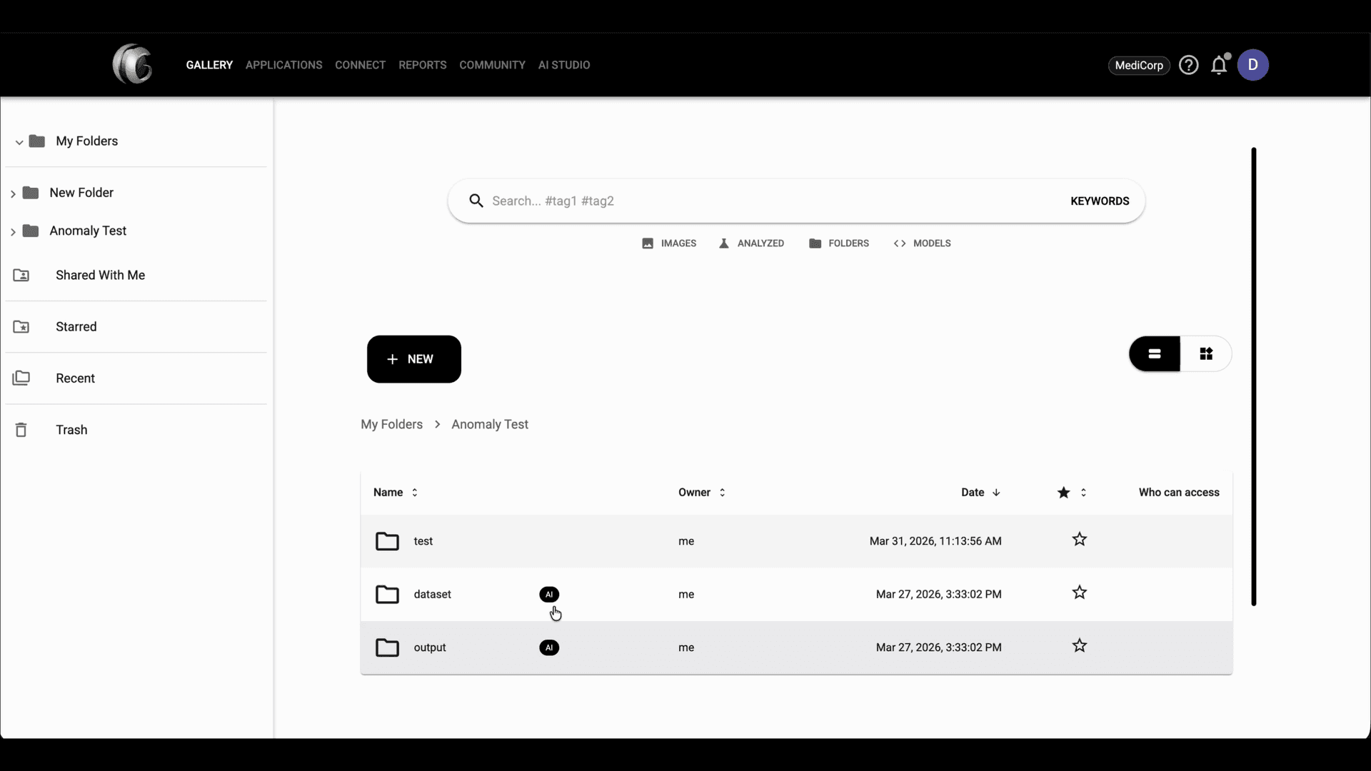 Step 10 image about Primeros pasos con AI Studio tutorial Step 10: Abre esa carpeta del proyecto en Gallery para encontrar las carpetas generadas, incluidas `dataset` y `output`.